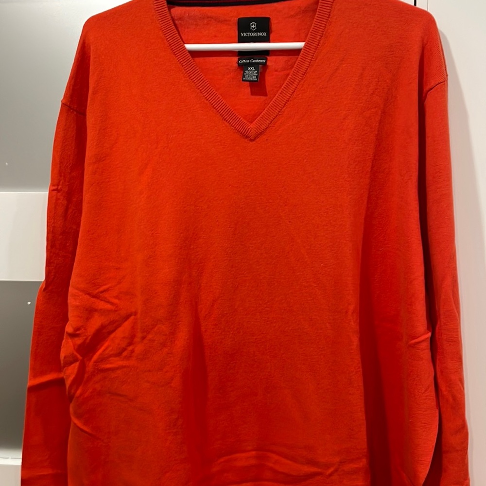 Cashmere/Cotton Victorinox Signature V Neck Sweater XXL